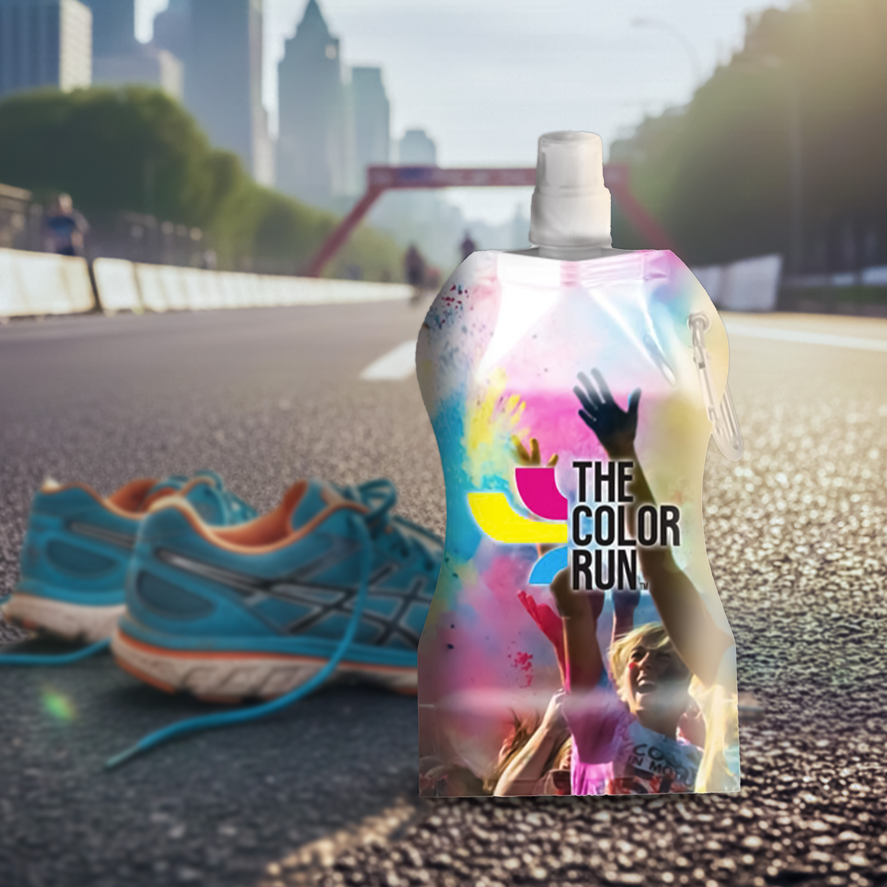Full Color Wave Collaspsible Water Bottle custom promotional product